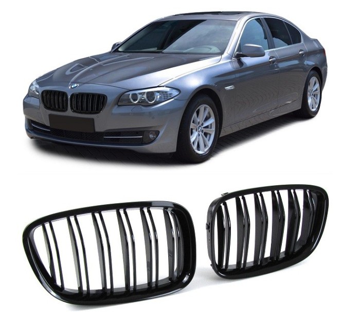 Grila dubla sport tuning BMW F07 M-LOOK negru lucios NOU