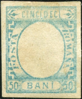 1872 , Eseu ( Proba ) albastru deschis fara efigia Domnitorului Carol I - RAR! foto
