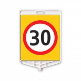 Semn dreptunghiular din plastic limită de viteză maximă 30 km