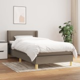 Cumpara ieftin Pat box spring cu saltea, gri taupe, 80x200 cm, textil