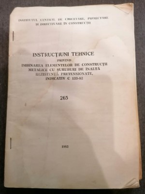 Instructiuni tehnice privin imbinarea elementelor de ctii metalice ... 1983 foto