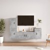 VidaXL Set dulap TV, 4 piese, gri beton, lemn prelucrat