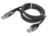 Cablu USB 3.0 RJ45 USB A 1m Negru/Gri