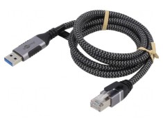 Cablu USB 3.0 RJ45 USB A 1m Negru/Gri