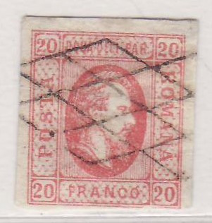1865 A.I.Cuza 20 parale stampila gratar