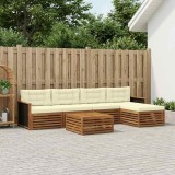 vidaXL Set de canapele de exterior 6 pcs Natural și Crem 3383253
