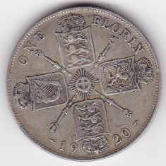 Marea Britanie ANGLIA 1 Florin George V 2nd issue 1920 foto