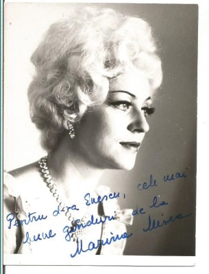 carte postala(foto)-SOPRANA- Marina Mirea-dedicatie si autograf foto