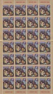 CRACIUN,MINICOLI DE 28 TIMBRE,NU APARE IN LISTA DE PRETURI!,2016,Lp.2127,MNH. foto