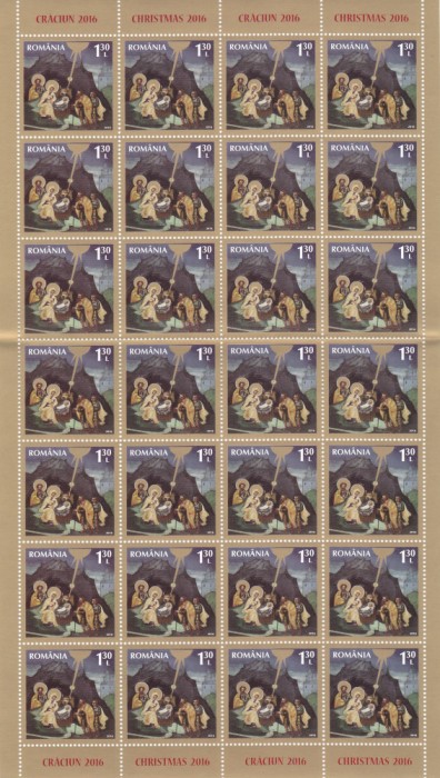 CRACIUN,MINICOLI DE 28 TIMBRE,NU APARE IN LISTA DE PRETURI!,2016,Lp.2127,MNH.