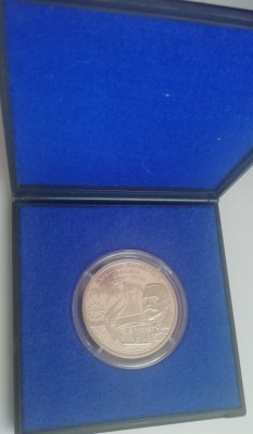 QW3 20 - Moneda argint - 100 lei 1999 - E Racovita Expeditia Antarctica Belgica foto
