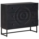 vidaXL Dulap cu sertare cu sertar Negru 75 x 30 x 65 cm 42020084