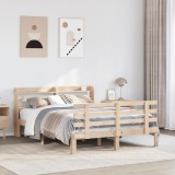 vidaXL Cadru de pat cu tăblie, 120x190 cm, lemn masiv pin 3306841
