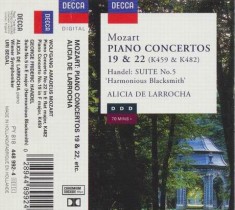 CD Mozart, Handel / Alicia De Larrocha &lrm;&ndash; Piano Concertos 19 &amp; 22