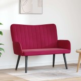 vidaXL Canapea cu două locuri bordo 115 x 61 x 87 cm Catifea 42028954