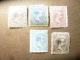 5 Timbre Filipine 1890-1896 colonie spaniola , Rege Alfons XIII