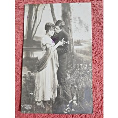 Fotografie tip carte postala, indragostiti, 1916