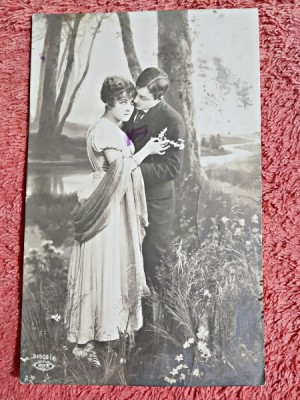 Fotografie tip carte postala, indragostiti, 1916 foto