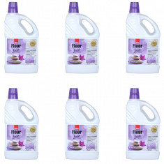 6 x Sano Floor 4 in 1, Solutie curatat pardoseala cu miros de lilian, 6 x 1000ml foto