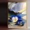 Tablou Floare De Lotus, Tablou Cu Nufar, Tablou Albastru, Pictura cu flori albe