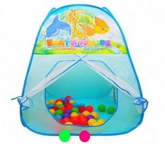 Cort de joaca Earth House cu 40 de bile incluse foto