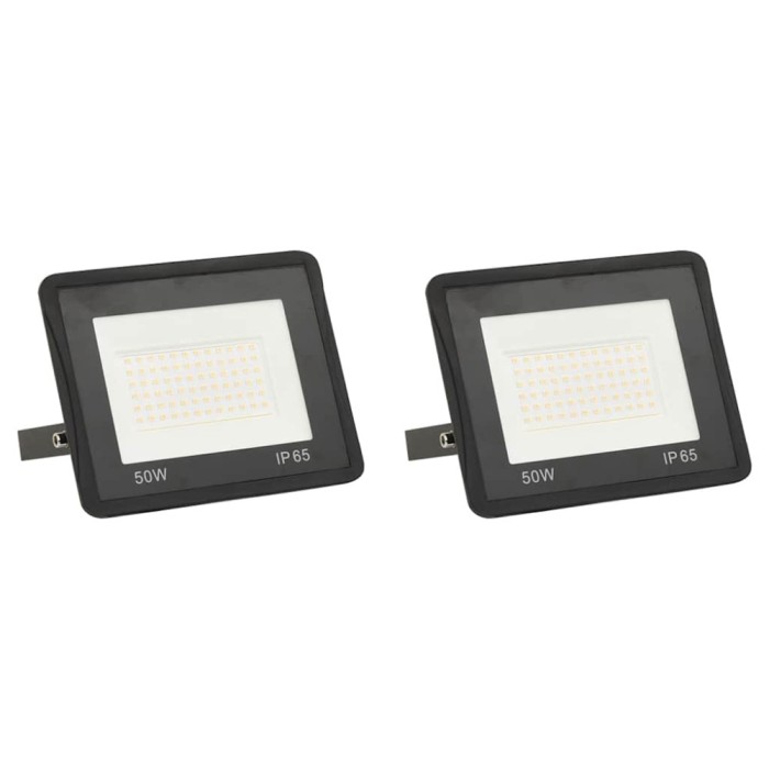 Proiectoare cu LED, 50 W, 2 buc., alb cald