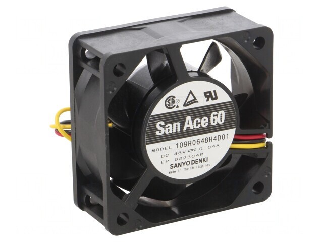 Ventilator axial 48VDC 60x60x25mm 31.8m3/h 28dBA cu bilă