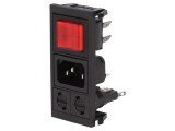 Conector alimentare AC soclu tată 10A 250V IEC 60320