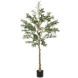 HOMCOM Plantă Artificială Măslin 150 cm cu 720 Frunze, 32 Măsline și Ghiveci | Aosom Romania