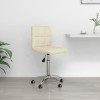 VidaXL Scaun de birou pivotant, crem, material textil