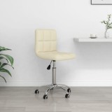 VidaXL Scaun de birou pivotant, crem, material textil