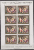 DB1 Pictura Liechtenstein 1977 Rubens 400 ani 3 MS 3 poze MNH, Nestampilat