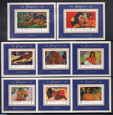 MANAMA, PICTURA GAUGUIN - 8 COLIȚE MNH foto