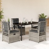 vidaXL Set mobilier de grădină cu perne, 5 piese, gri, poliratan 3262994
