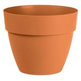 Ghiveci rotunde din plastic teracota cu sistem de scurgere și drenaj, CMCLASS