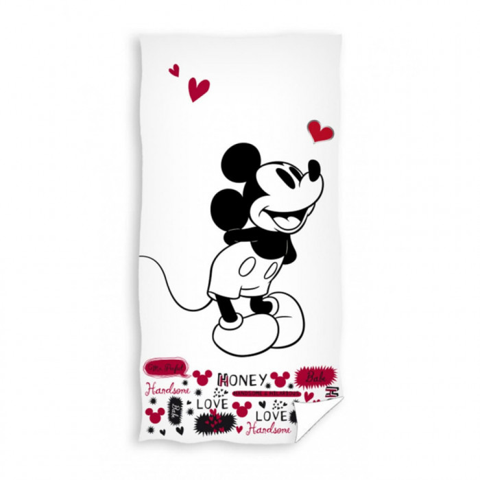 Prosop pentru copii din bumbac, Mickey Mouse, 70x140 cm, MCT-02