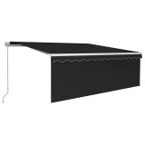 Copertina retractabila manual cu stor&amp;LED, antracit, 4,5x3 m