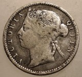 J.290 STRAITS SETTLEMENTS COLONIE BRITANICA VICTORIA 10 CENTS 1901 ARGINT