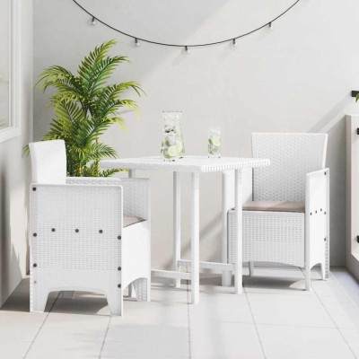 vidaXL Scaun pentru Grădină 2 pcs Alb Dimensiune: 53 x 49 x 85 cm PP 847459 foto