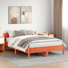 vidaXL Cadru pat fără saltea, maro ceruit, 160x200 cm, lemn masiv pin 3216196