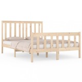 Cumpara ieftin Cadru de pat dublu, 135x190 cm, lemn masiv de pin