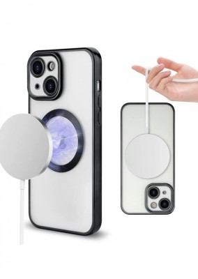 Huse silicon cu incarcare wireless compatibila cu Iphone 14 Plus Negru foto