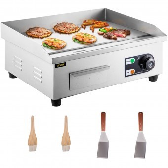 Plita electrica Vevor Plancha Inox 3000 W, suprafata de gatit fonta 451 x 300 mm foto