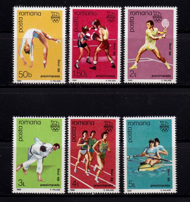 RO 1988 LP 1203 &quot; JO de Vara , Seul - Preolimpiada&quot;, serie, MNH