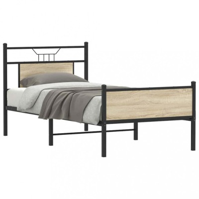 vidaXL Cadru pat fără saltea, stejar sonoma 80x200 cm lemn prelucrat 4106971 foto