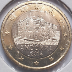 1 euro 2014 Andorra, unc, km#526 foto