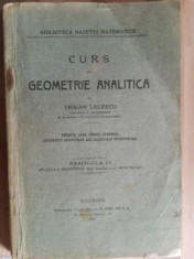 Curs de geometrie analitica Fascicula IV- Traian Lalescu foto