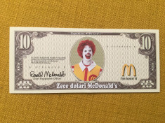 Romania - 10 Dolari McDonald&amp;#039;s 2004 foto