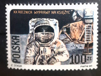 Polonia 1989 cosmos spatiu cosmonaut 1v.nestampilata foto