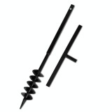 Cumpara ieftin Burghiu de sol cu maner, 100 mm, duble spirale, negru, otel